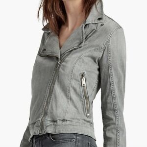 Lucky Brand Denim Moto Jacket Grey Women's Small